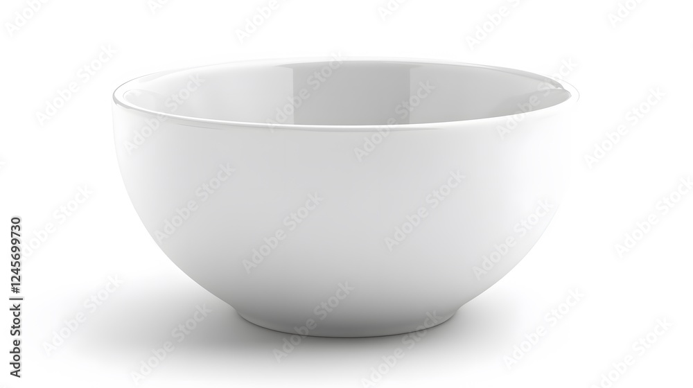 57. A simple white ceramic bowl on a white background 57. A simple white ceramic bowl on a white background