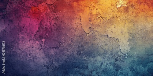 Colorful textured gradient wall with hues of orange, pink, purple, and blue blending smoothly from top to bottom creating an artistic backdrop.