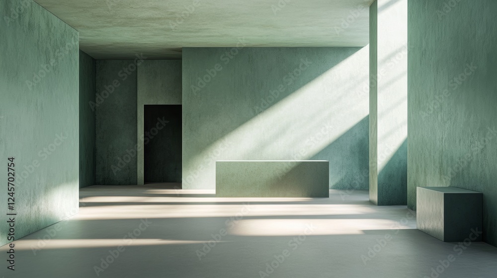 Fototapeta premium modern office interior with blank wall for mockup. 3d rendering
