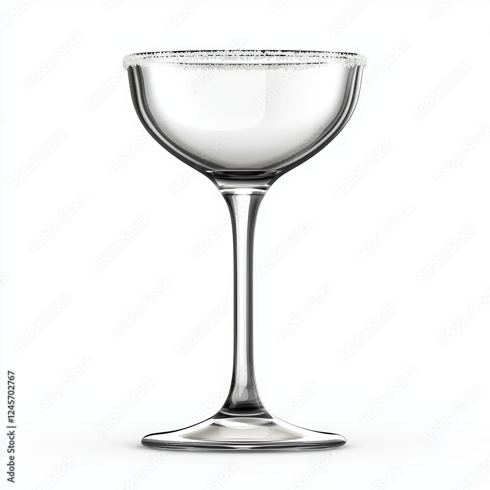classic margarita glass with a salted rim, isolated on white classic margarita glass with a salted rim, isolated on white