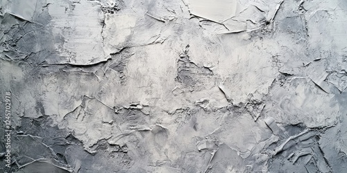 Textured gray and white wall surface with abstract layers and cracks creating a modern artistic background suitable for various design applications