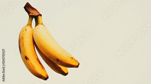 69. A bright yellow banana on a white background photo