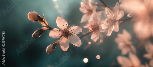 Delicate Peach Blossoms in Soft Light