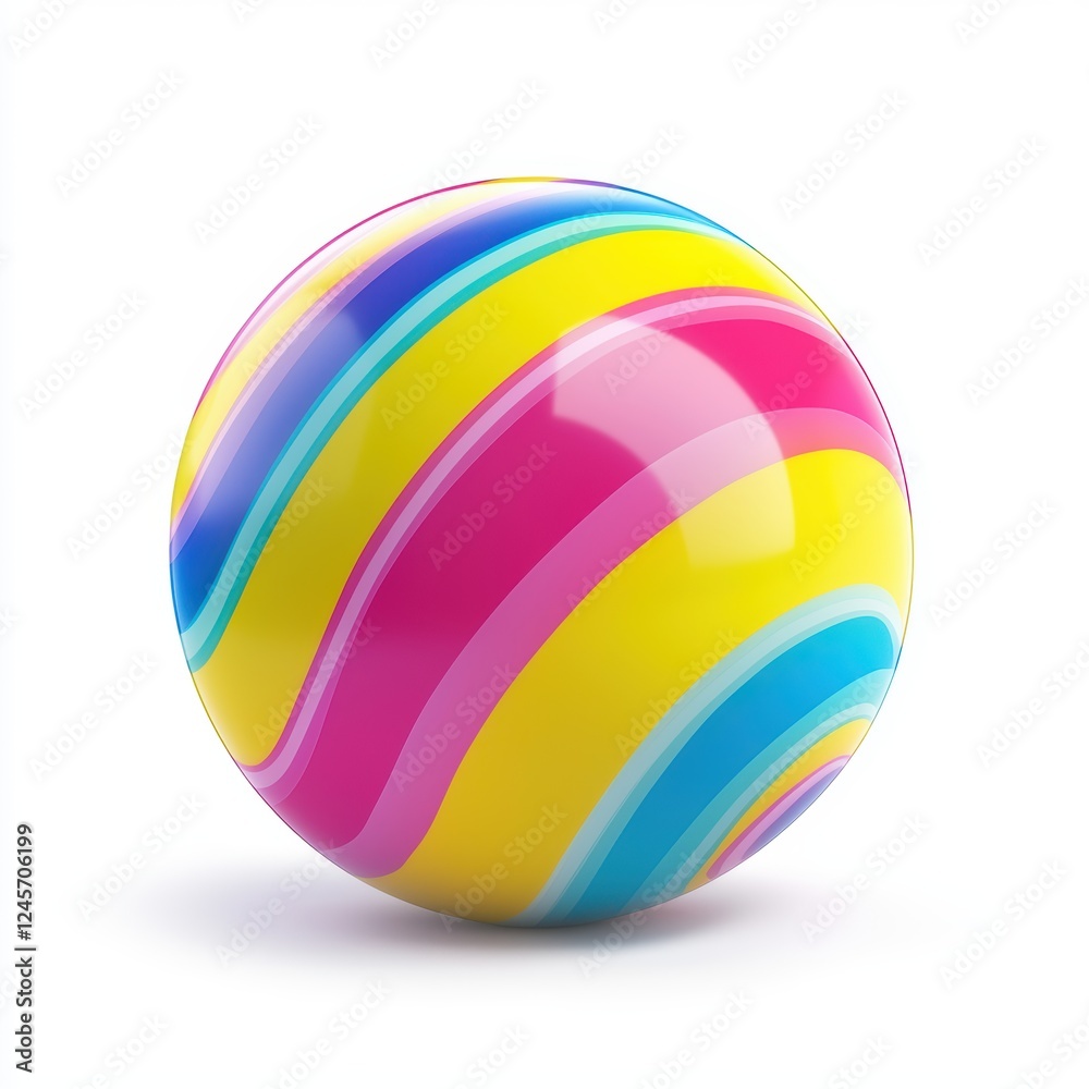 bouncing colorful ball, isolated on white bouncing colorful ball, isolated on white