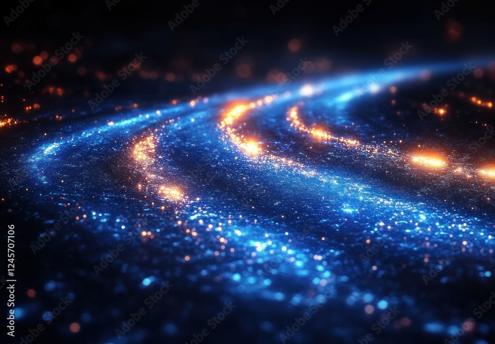 Futuristic Abstract Blue Light Trails Digital Background Design Futuristic Abstract Blue Light Trails Digital Background Design