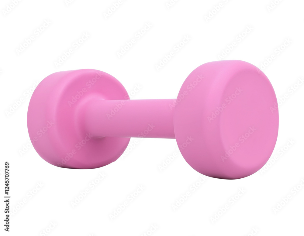 pink dumbbell isolated on white