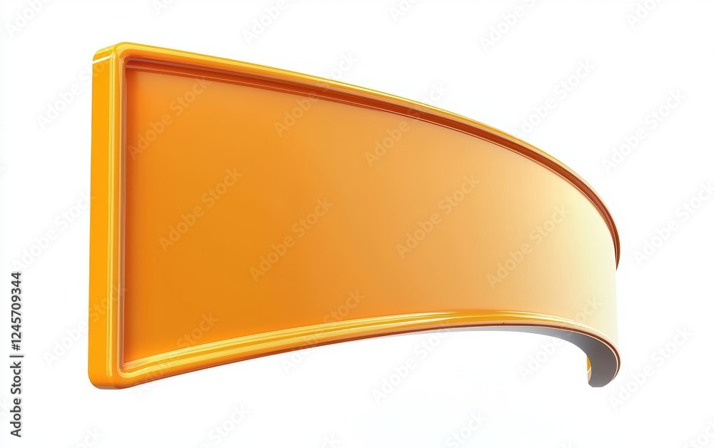 Curved billboard with a dynamic shape, giving a futuristic feel, isolated on white