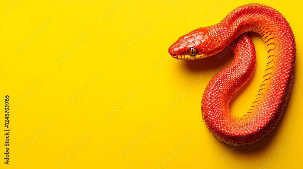 Fototapeta premium Intense Gaze of a Red Venomous Snake