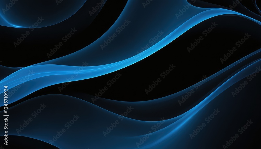 Obraz premium Black abstract background with wavy shapes 8