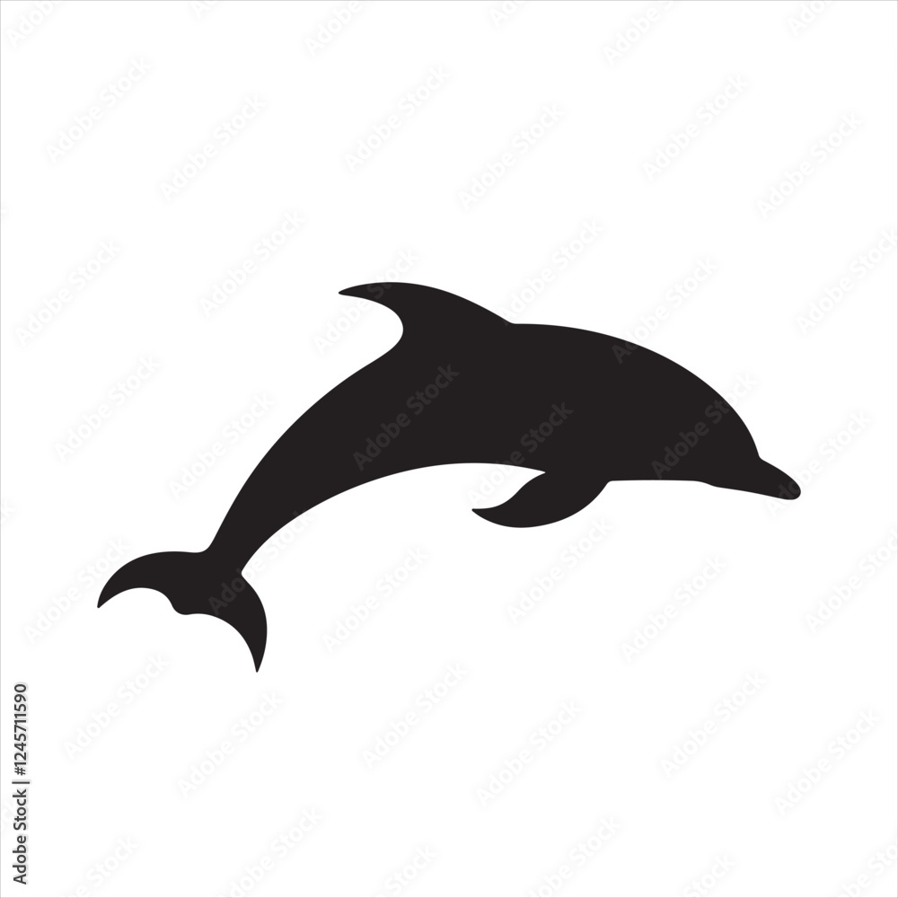 Obraz premium Modern Dolphin Symbol in Iconic Black and White Style