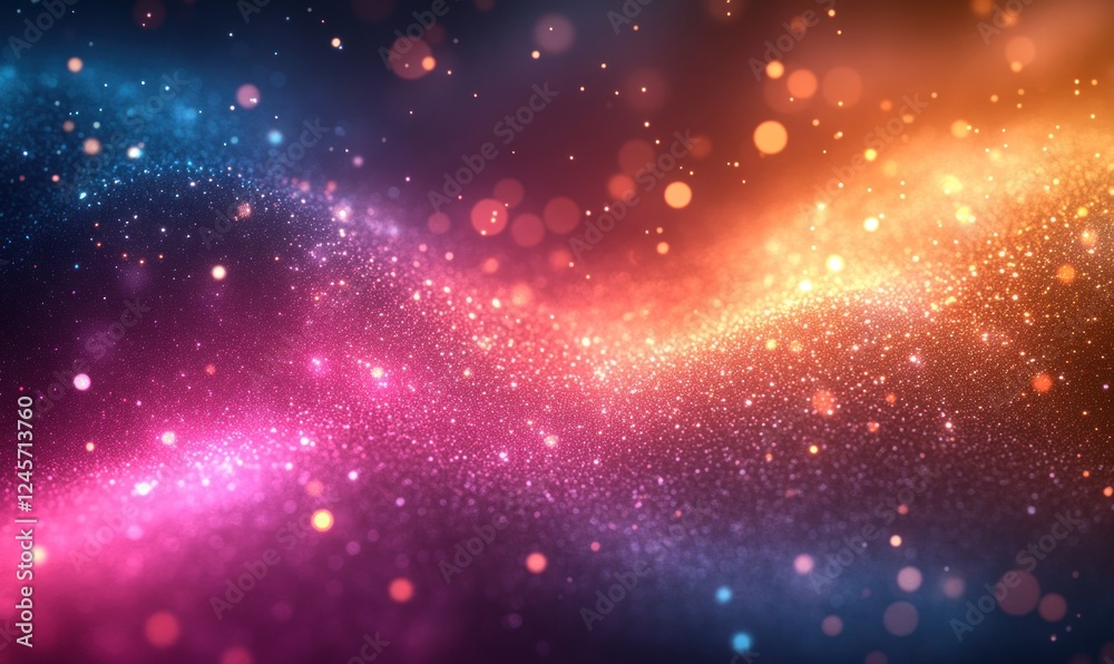 Fototapeta premium Sparkling Glitter Background with Soft Bokeh Lights in Pastel Silver and White Tones