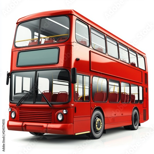 double-decker tour bus, isolated on white