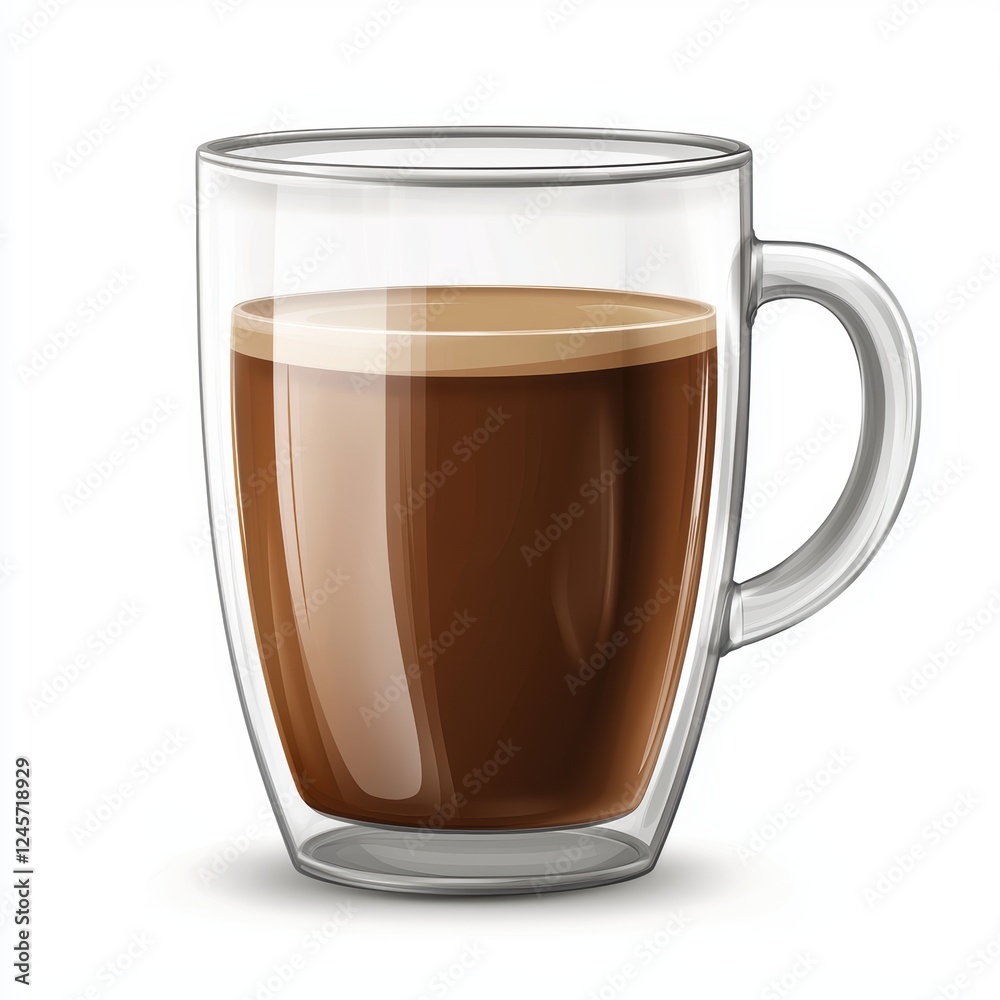 double-walled glass coffee mug, isolated on white double-walled glass coffee mug, isolated on white