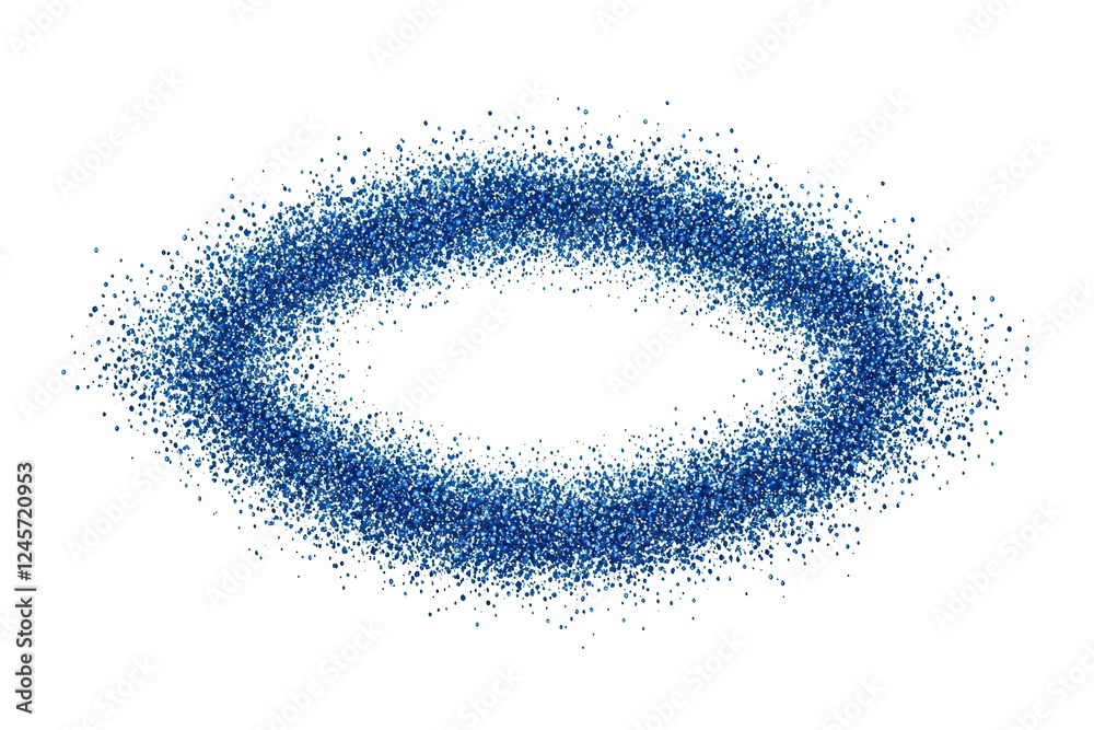 Fototapeta premium Abstract Blue Particle Oval: Elegant, Modern Design Element. Perfect for tech, science, medical, and cosmetic branding. Creates a sense of movement, energy, and innovation. Ideal for websites, 