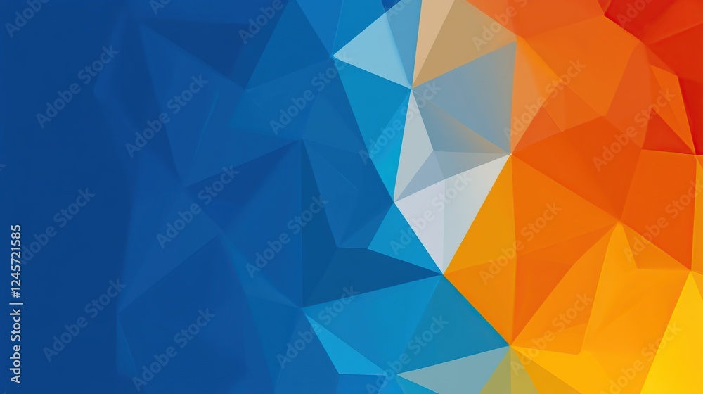 Obraz premium Abstract blue orange triangle pattern background
