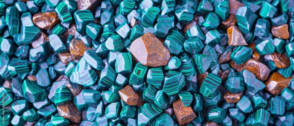 Vibrant Green Malachite and Brown Gemstone Rough Stones Texture Background Vibrant Green Malachite and Brown Gemstone Rough Stones Texture Background