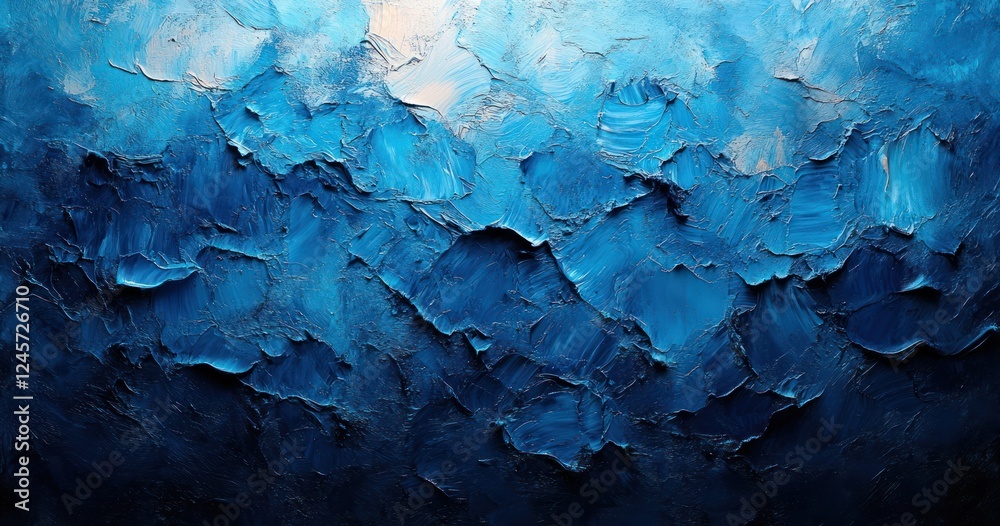 Naklejka premium Dark Blue Textured Abstract Background Marble Surface with Diffused Lighting for Serene Atmosphere