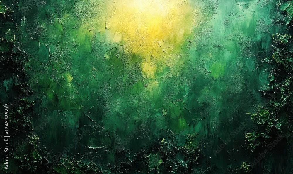 Obraz premium Elegant Vintage Green Background with Soft Texture and Central Light Focus for Luxury Design