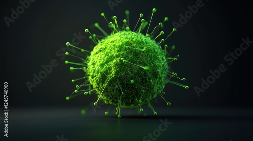 Microscopic virus 3D render. photo