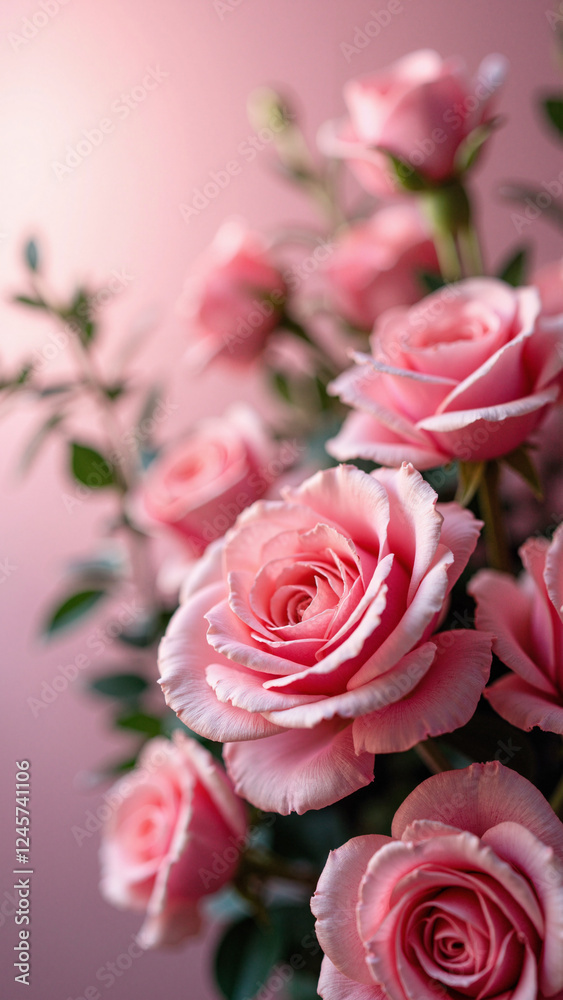Ethereal Pink Roses: Soft-Focus Floral Arrangement for Romantic Designs, Wedding Invitations, and Beauty Ads Ethereal Pink Roses: Soft-Focus Floral Arrangement for Romantic Designs, Wedding Invitations, and Beauty Ads