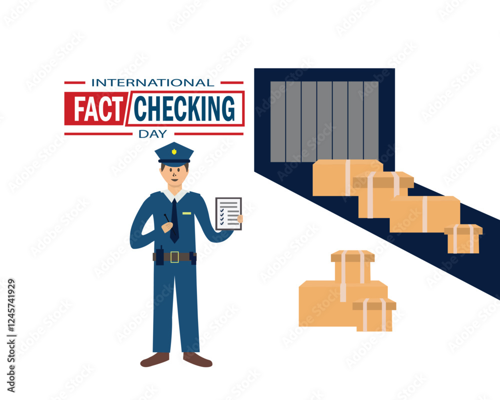 International Fact Checking day. Template for background, banner, card, poster.