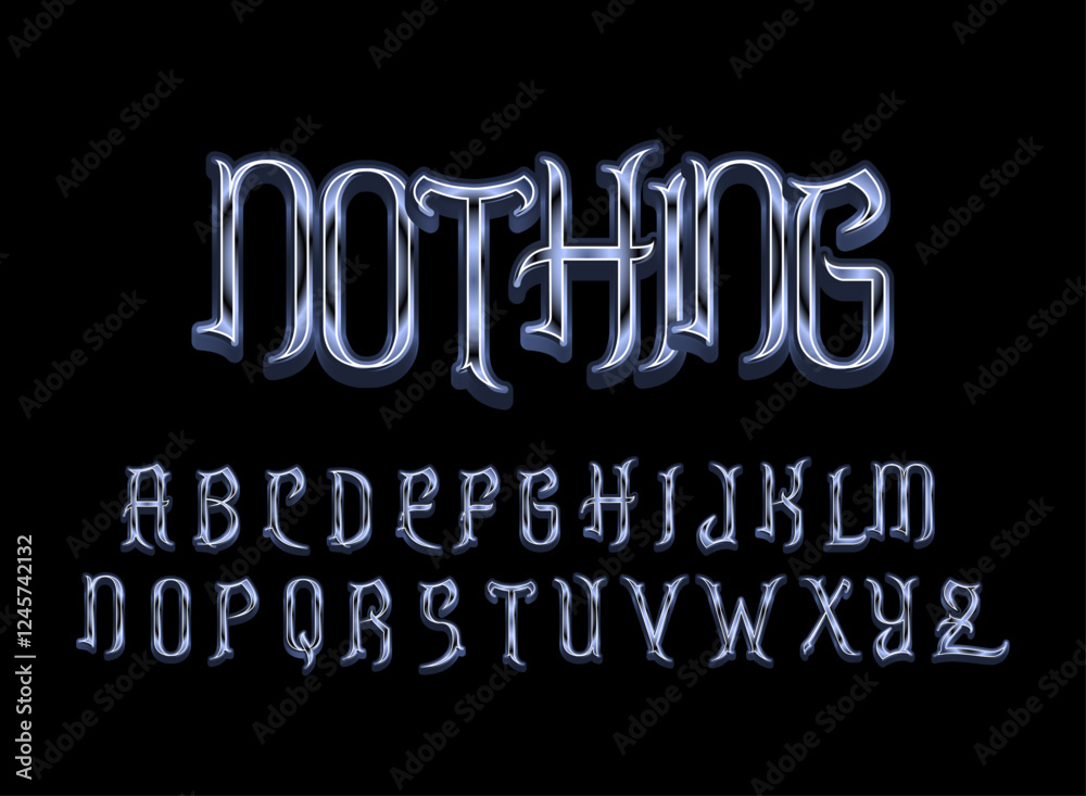3d nothing chrome psycho glossy metallic metal gothic text effect 3d nothing chrome psycho glossy metallic metal gothic text effect