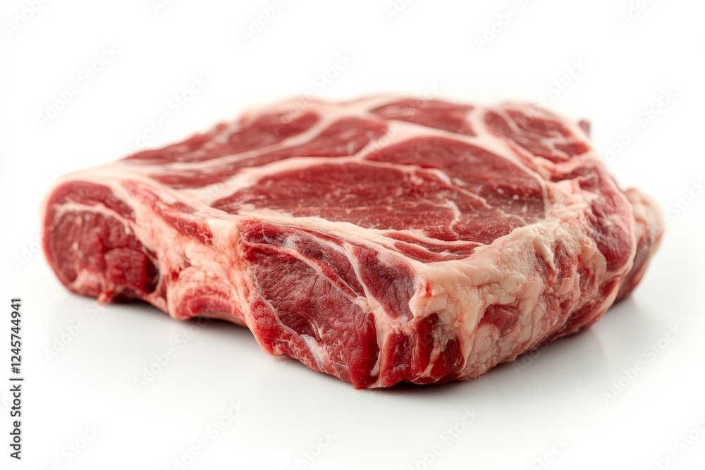 Raw beef steak, studio shot, white background, food photography, recipe illustration Raw beef steak, studio shot, white background, food photography, recipe illustration