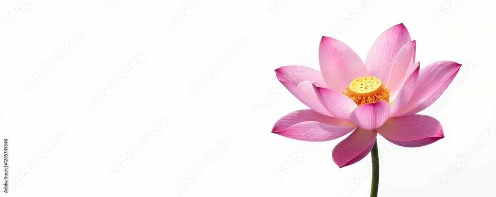 Elegant single lotus flower, delicate line art style, isolated on white , peace, spiritual Elegant single lotus flower, delicate line art style, isolated on white , peace, spiritual