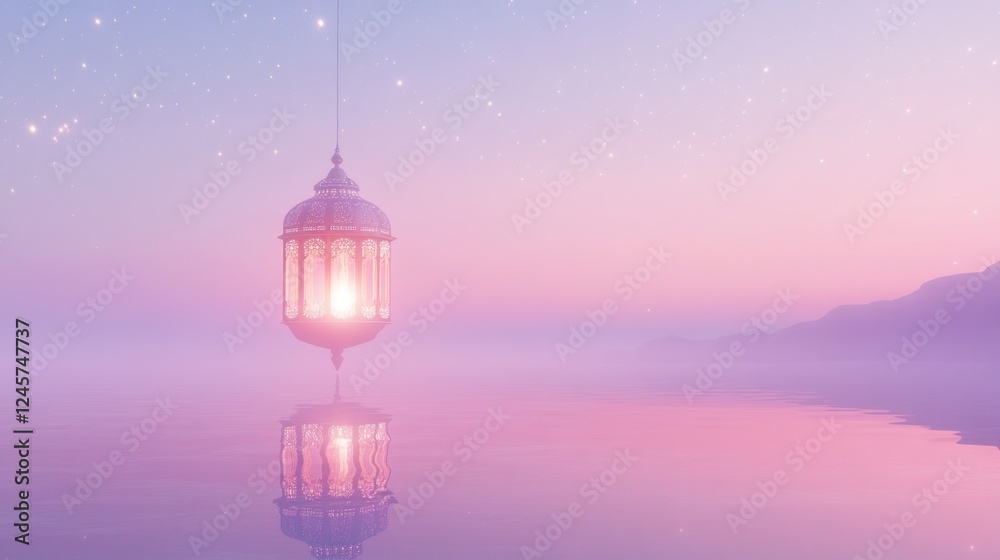 Ornate Ramadan Lantern with Mystical Glow
