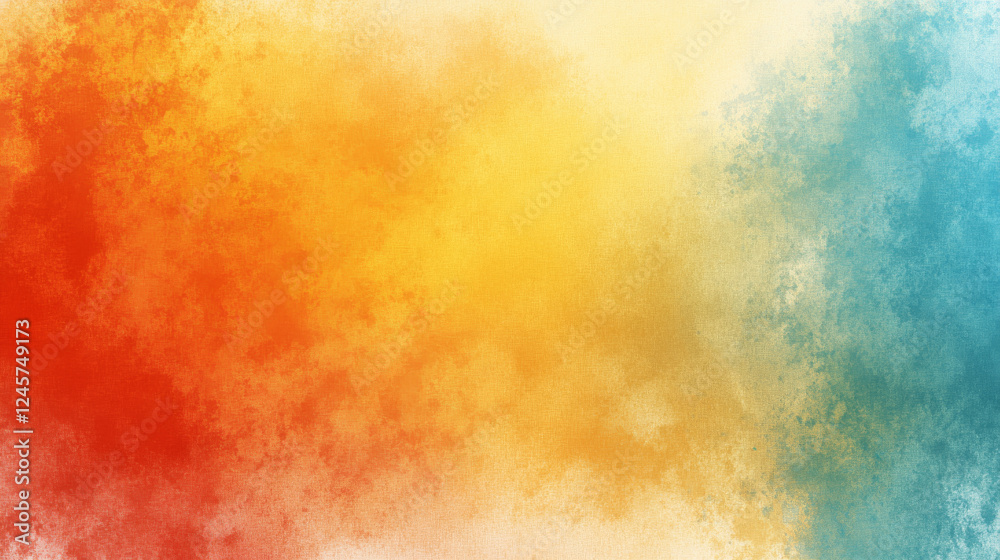 Fototapeta premium Vibrant pastel gradient with red, yellow, and blue hues