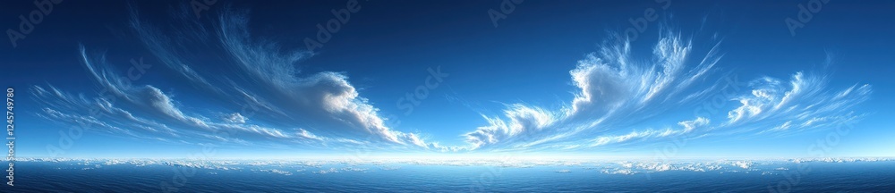 Obraz premium Vibrant Sky with Wispy Clouds in Impressionist Style