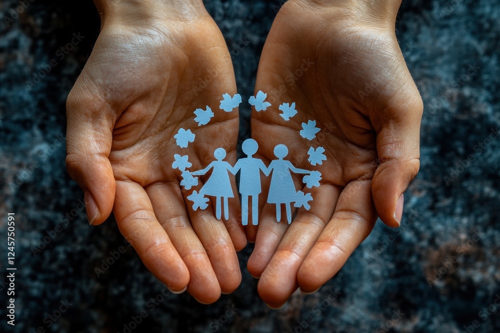 hands holding paper cutout family unity mental health adoption charity support foster care education homelessness planning hands holding paper cutout family unity mental health adoption charity support foster care education homelessness planning