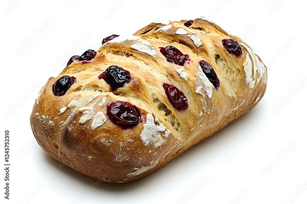 3D Render of Baked Cranberry Walnut Bread, Isolated on White Background 3D Render of Baked Cranberry Walnut Bread, Isolated on White Background