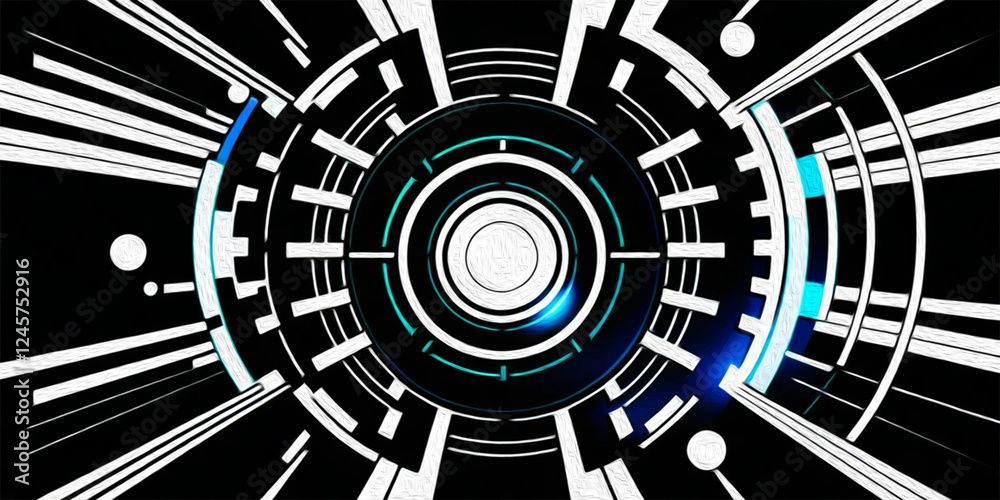 Fototapeta premium Abstract technology background. . Oil paint illustration.