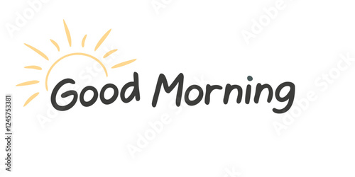 beautiful text Good morning on a transparent background
