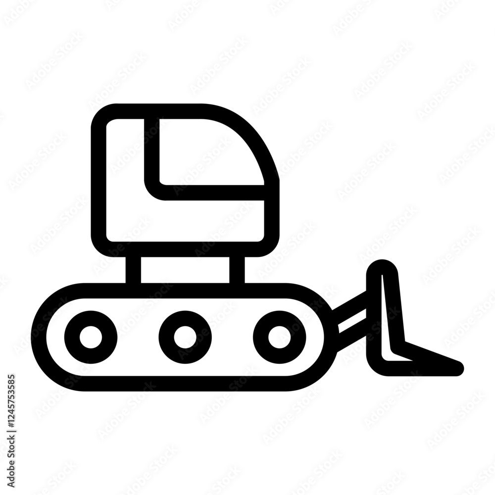 Bulldozer Line Icon