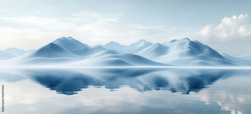 Serene Abstract Landscape Minimalistic Soft Blue Gradient Geometric Shapes Tranquil Peaceful Background Serene Abstract Landscape Minimalistic Soft Blue Gradient Geometric Shapes Tranquil Peaceful Background