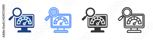 Performance Monitoring icon set multiple style collection