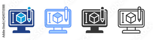 Product Design icon set multiple style collection