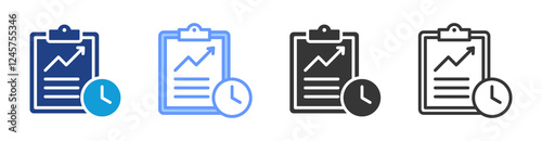 Real Time Insight icon set multiple style collection