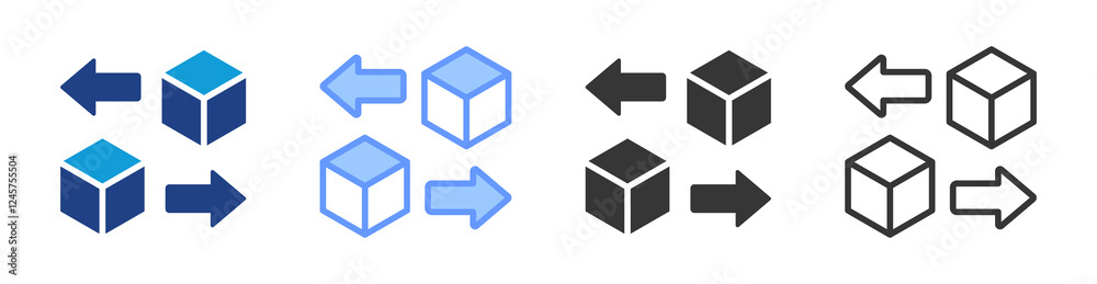 Digital Replication icon set multiple style collection Digital Replication icon set multiple style collection