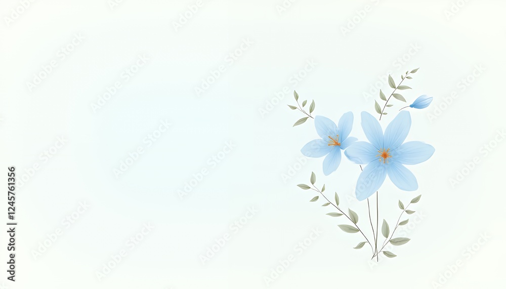 Delicate Light Blue Flowers and Greenery Arrangement Delicate Light Blue Flowers and Greenery Arrangement
