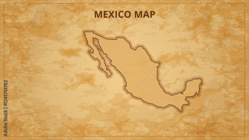 Obraz premium A Vintage Map Depicting the Borders of the Mexico. Mexico map with federal states in A vintage map based background, Political Mexico Map