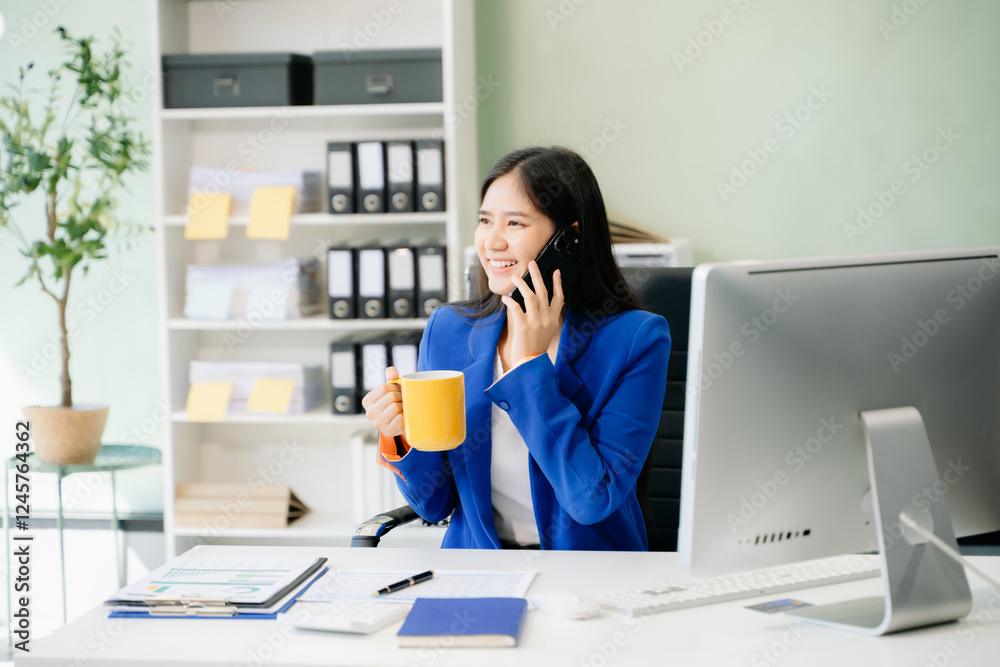 Business woman using tablet and laptop for doing math finance on an office desk, tax, Business woman using tablet and laptop for doing math finance on an office desk, tax,