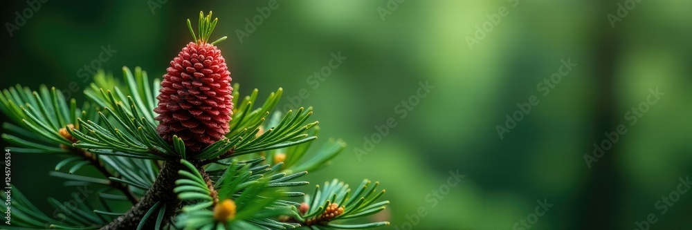 pine tree with full cone on top and branches stretching outwards, evergreen, nature pine tree with full cone on top and branches stretching outwards, evergreen, nature
