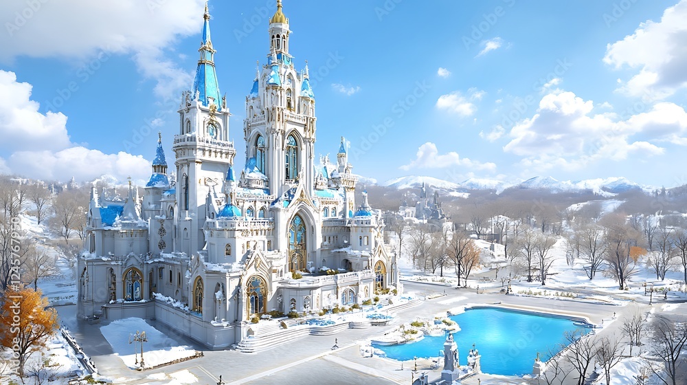 Obraz premium Winter castle enchantment