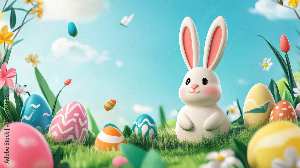 Easter-themed banner mockup for festive holiday greeting Easter-themed banner mockup for festive holiday greeting