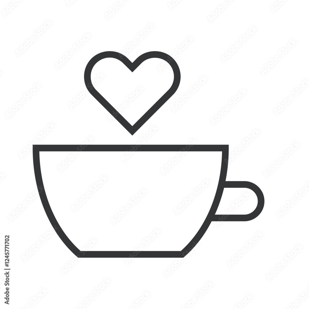 Coffee heart Icon design in illustrator. Valentine Icon. Coffee heart Icon design in illustrator. Valentine Icon.