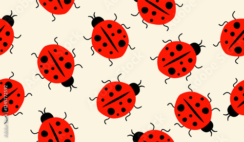 Cute ladybug pattern background vector design