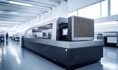 High-Tech Industrial Machinery in Modern Factory Setting